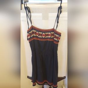 Sweetees Strappy tank top & zip purse, size M, black/orange loom pattern
